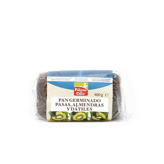 Pan Germinado con Almendras, Pasas y Dátiles sin levadura ECO La Finestra Sul Cielo 400 g
