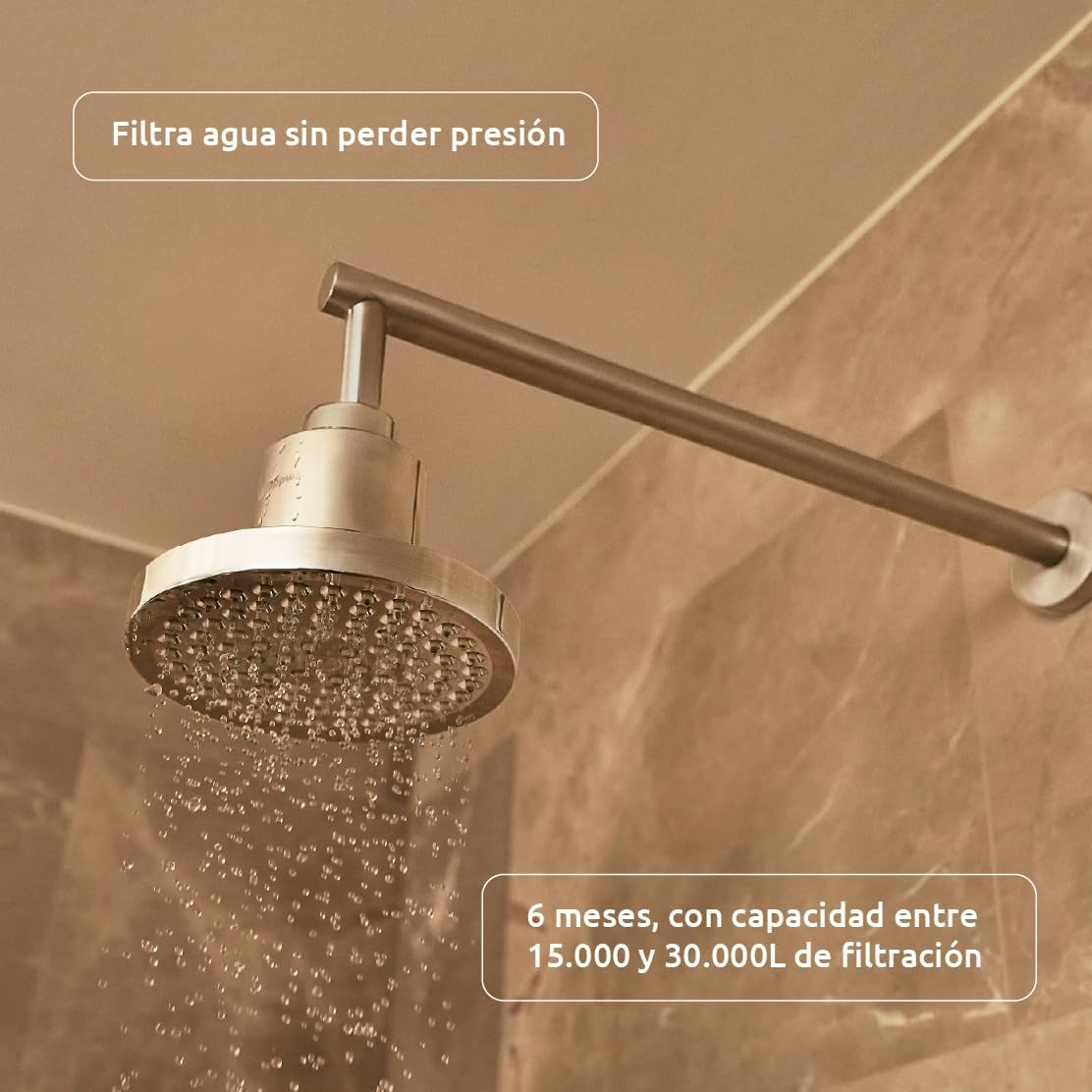 Pack anual Cabezal de ducha con filtro ShowerPro Rain SMR Tappwater (Reacondicionado)
