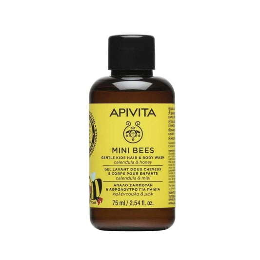 Gel champú suave para niños con caléndula y miel formato viaje, APIVITA 75 ml