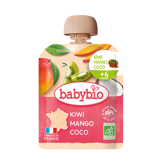 Pouch de Kiwi, Mango y bebida de Coco (a partir de 6 meses) babybio 90 g