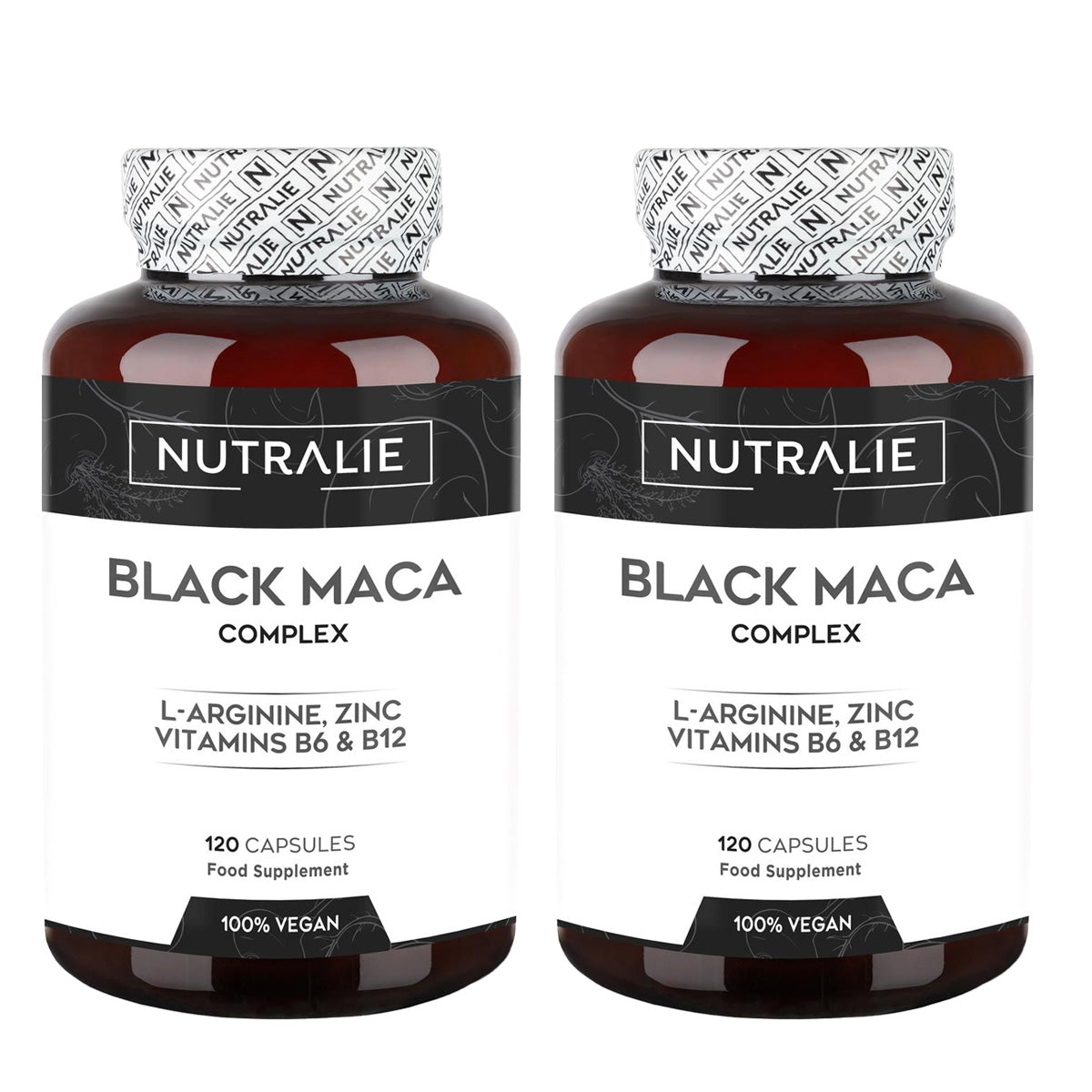 Pack 2x Nutralie Maca negra andina complex + vitaminas B6 + B12, 120 cápsulas