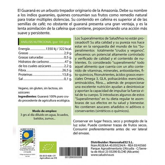 Guaraná en polvo  Salud Viva 100 g