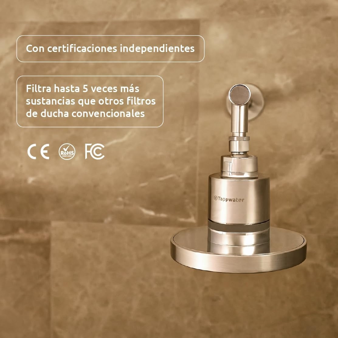 Pack anual Cabezal de ducha con filtro ShowerPro Rain SMR Tappwater (Reacondicionado)