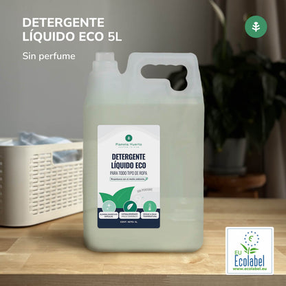 Detergente Líquido Ropa ECO Sín Perfume  Planeta Huerto 5 Litros