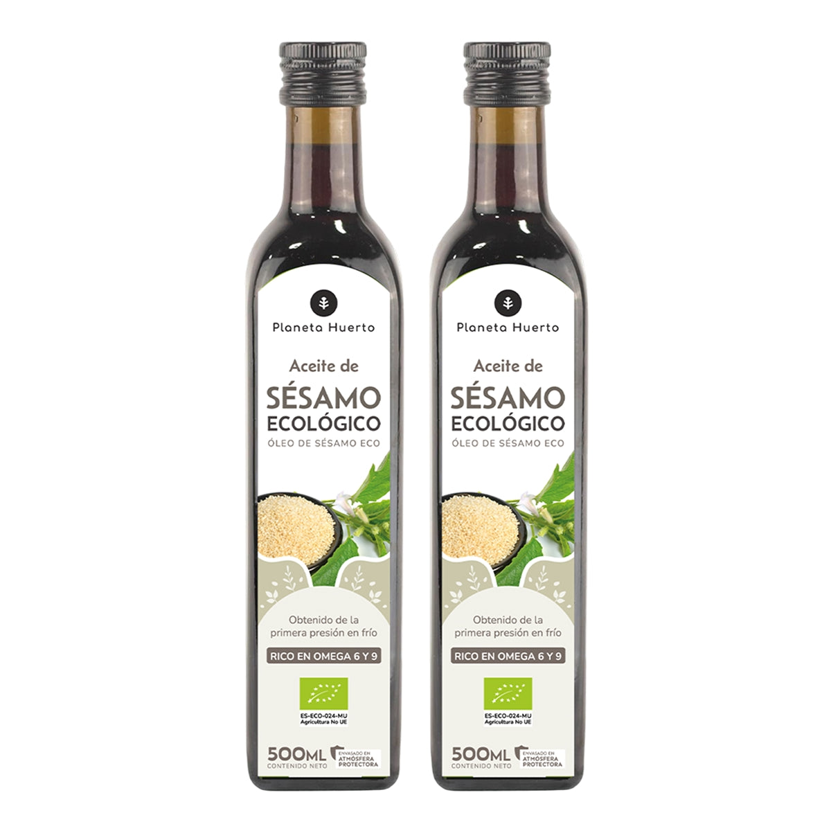 Pack 2xAceite de Sésamo prensado en frío ECO Planeta Huerto 500 ml