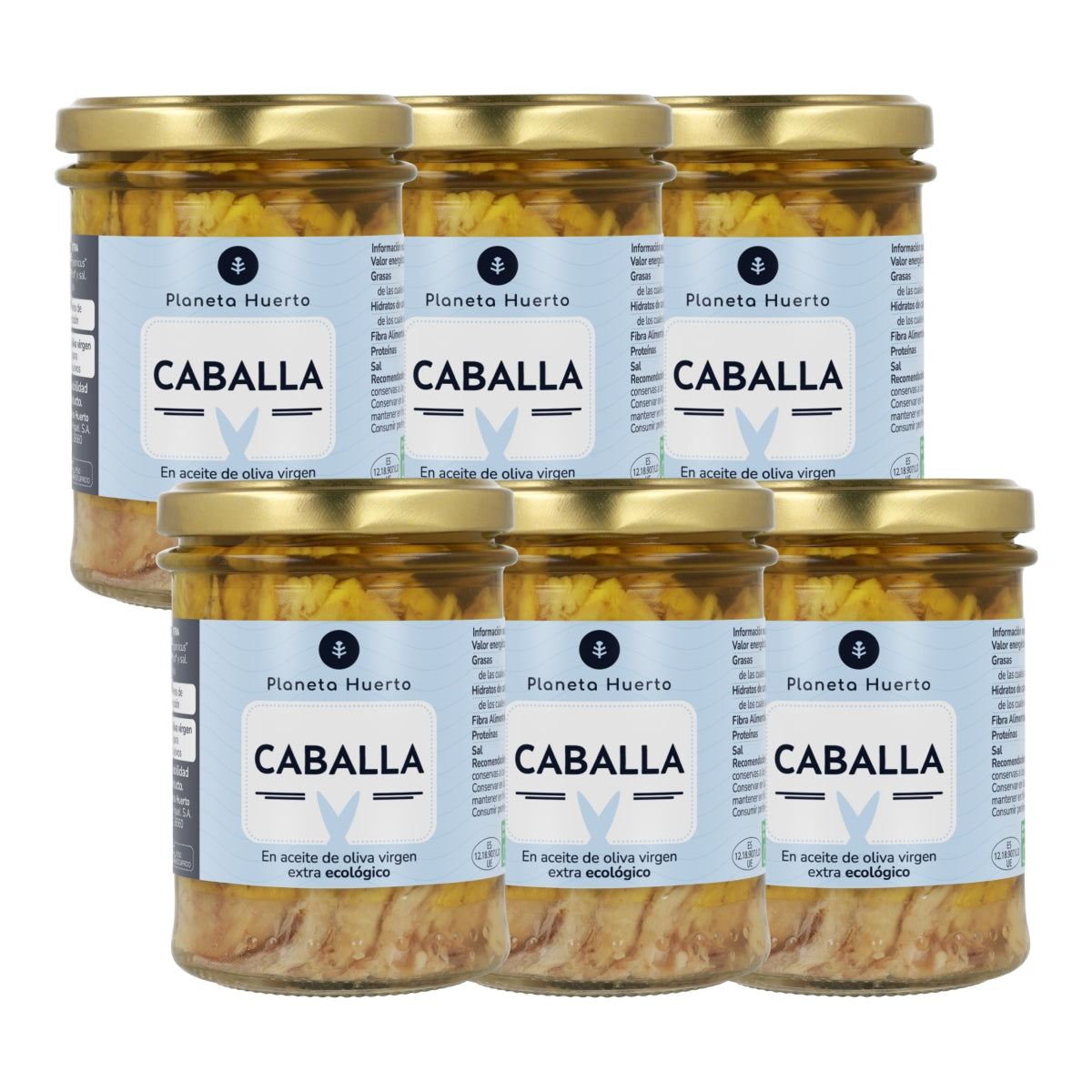 Pack 6x Caballa en aceite de oliva ECO Planeta Huerto 190 gr