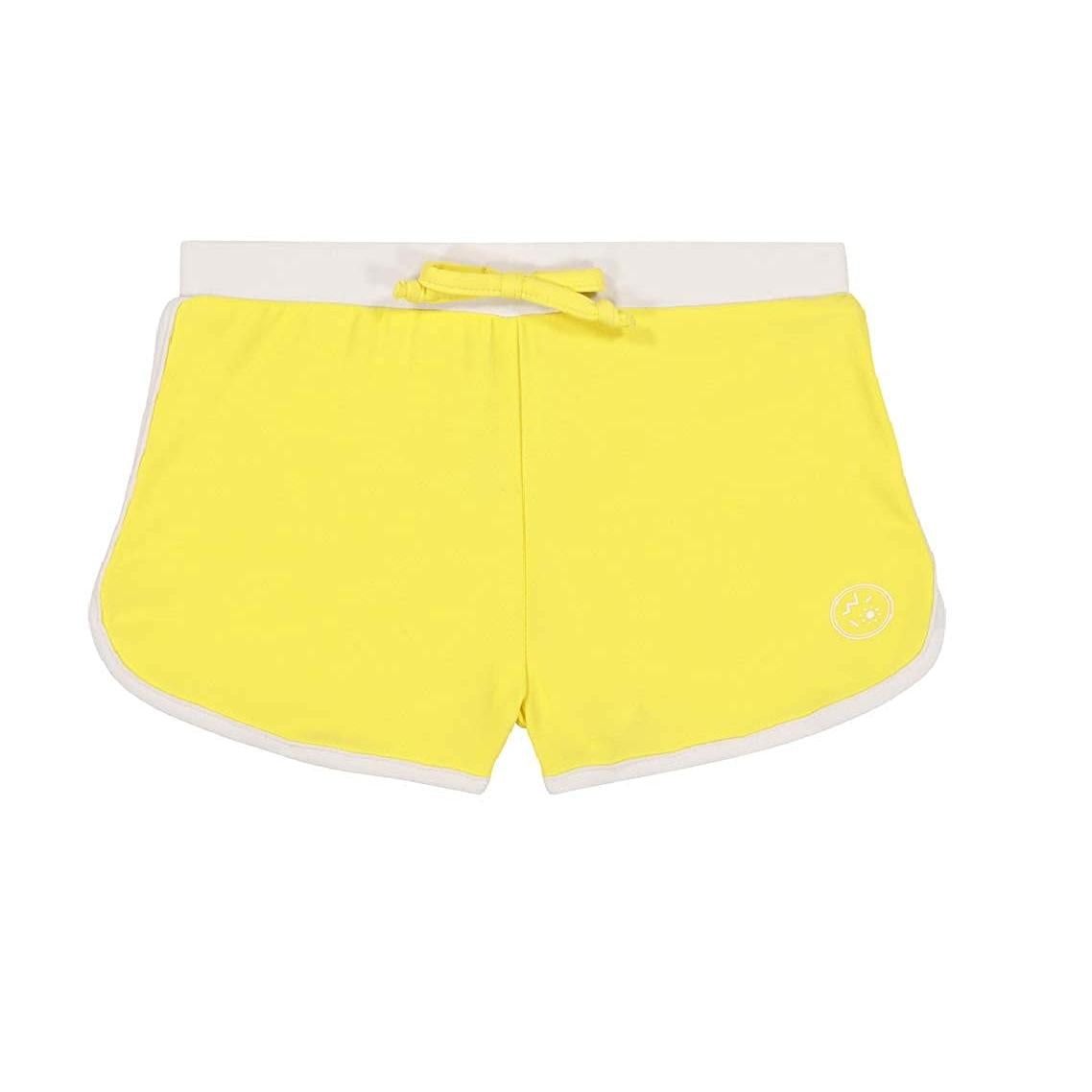 Bañador short amarillo protector contra rayos UV