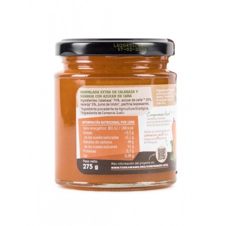 Mermelada de calabaza y naranja BIO Tierra Madre 275 g