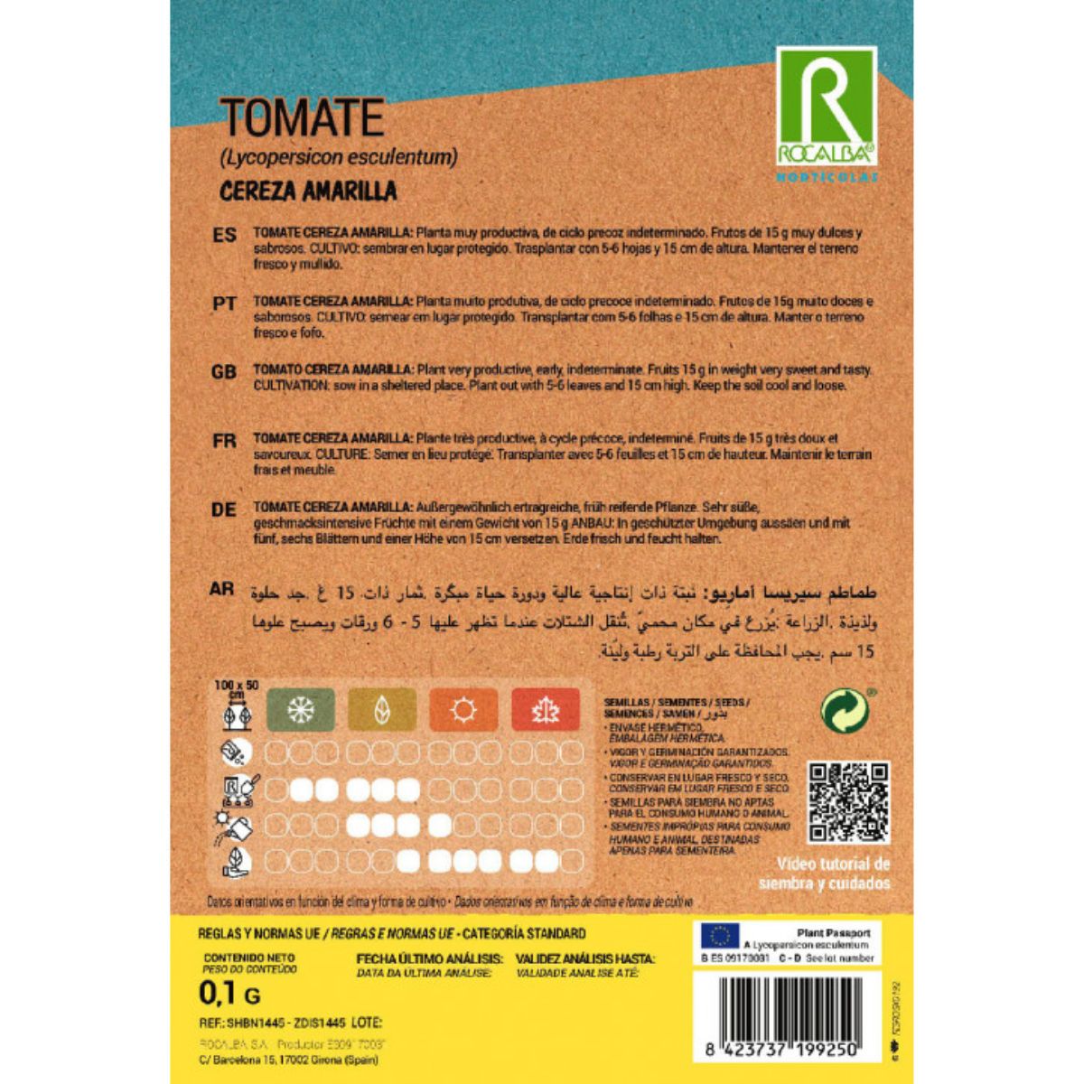 Semillas de Tomate cereza amarilla