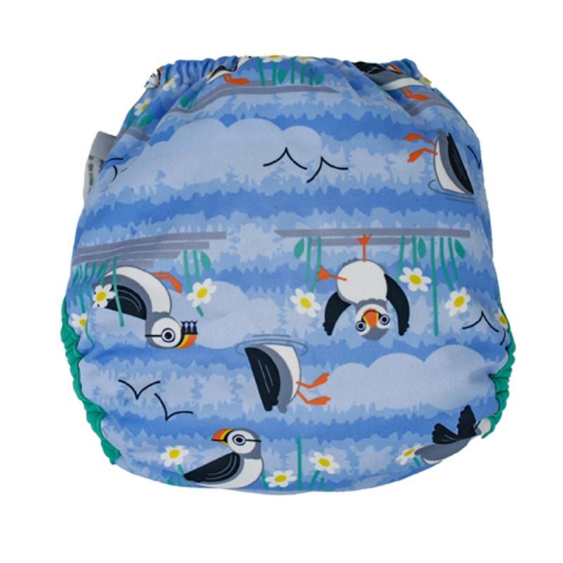Pañal de Tela de Bambú blue Puffin Close Pop-In Velcro