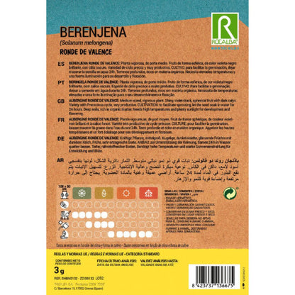 Semillas de Berenjena ronde de valence