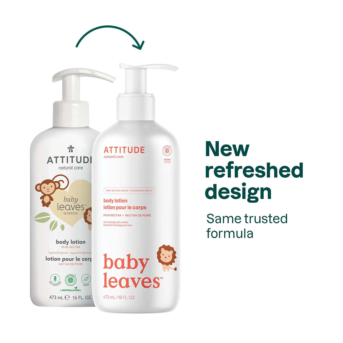 Loción corporal eco para bebés Attitude 473 ml