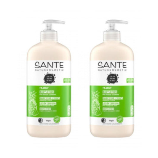 Pack x2 Loción corporal piña y limón Sante, 500 ml