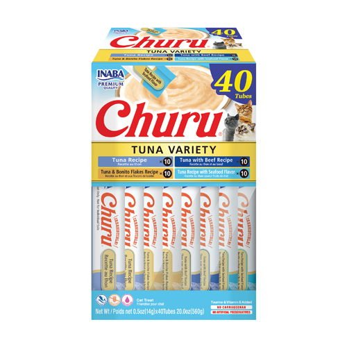 Churu Variedades de atún Snack cremoso para gatos 40x14 g