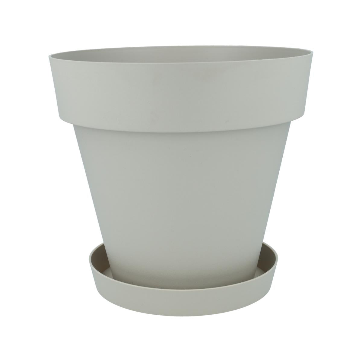 Pack maceta con plato color crudo Tes 26 x 24 cm