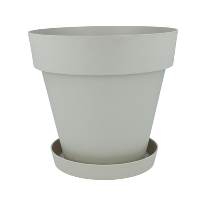 Pack maceta con plato color crudo Tes 26 x 24 cm