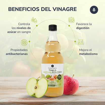 Vinagre de manzana ECO crudo sin filtrar con la madre Planeta Huerto 1L