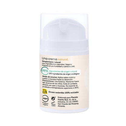Crema hidratante facial Argán y algodón Planeta Huerto 50 ml