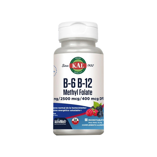 B-6 & B-12 con Methyl Folate (homocistein), Kal, 60 comprimidos