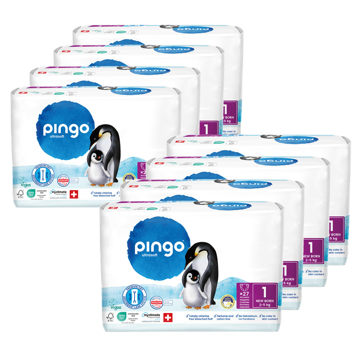 Pack Ahorro Pañales T1 (recién nacido) Pingo 216 Uds