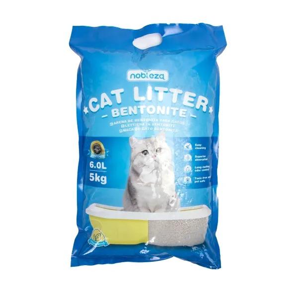 Arena aglomerante de bentonita para gatos sin olor Nobleza 6 L