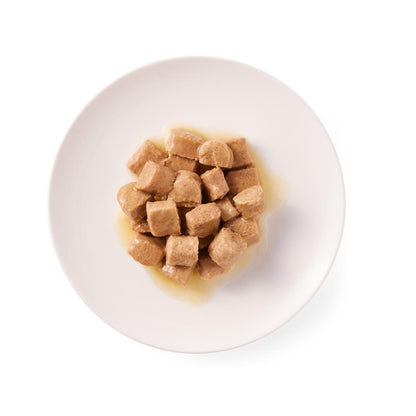 Lata con Trocidos de Pollo Bio para Gatos, 405g. Yarrah
