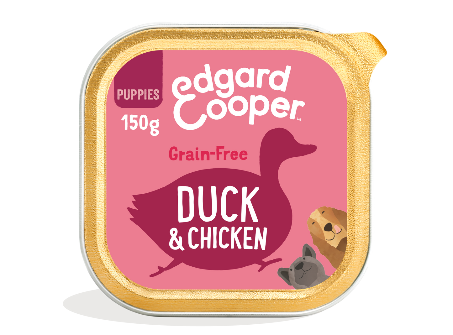 Tarrina de comida húmeda para cachorros de pato y pollo | Edgard & Cooper 150 g