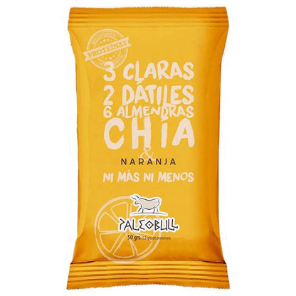 Barrita energética dátiles, almendras, Chia y naranja PaleoBull, 50 g