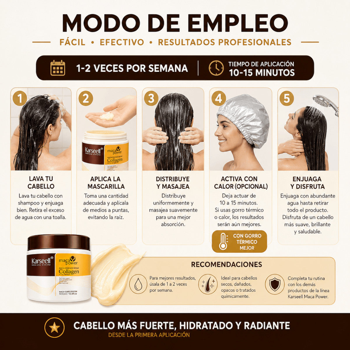 Set Mascarilla Colágeno + Aceite Karseell 500ml + 50ml