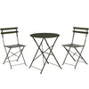 Mesa plegable 60 cm + 2 sillas bistro conjunto verde
