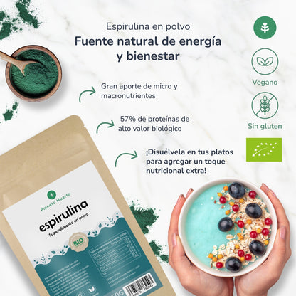 Espirulina en polvo ECO Planeta Huerto 200 gr