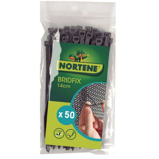 Bridas de sujeción gris Bridfix 50 ud Nortene
