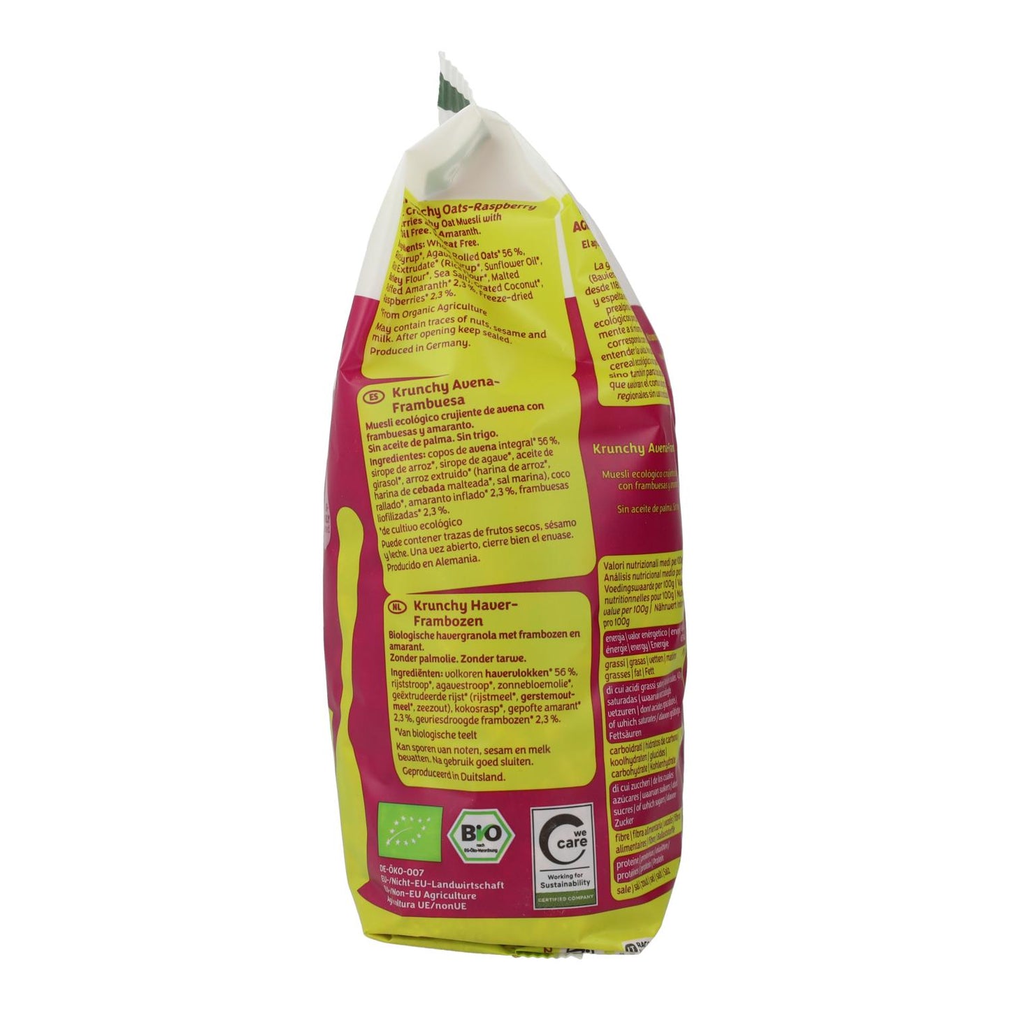 Muesli Krunchy Avena, Frambuesa y Aronia Barnhouse, 375 g