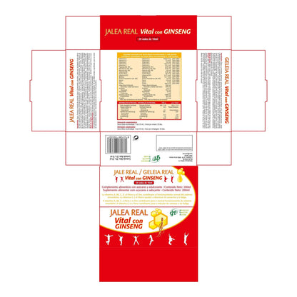 GHF Jalea real vital con Ginseng 20 ampollas 10 ml