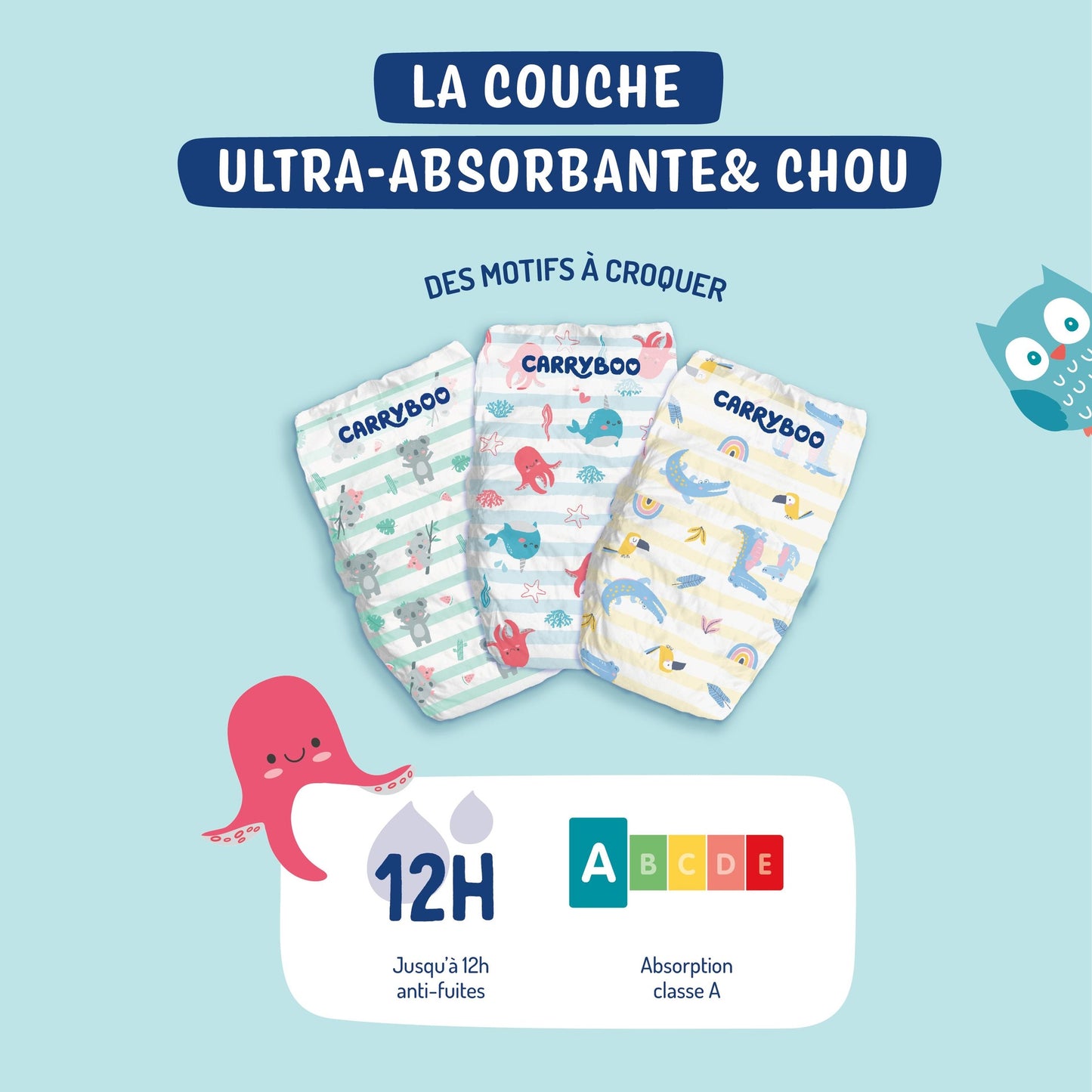 Pañales Carryboo Nature Pañales y coles naturales, talla 4+ (9-20kg)