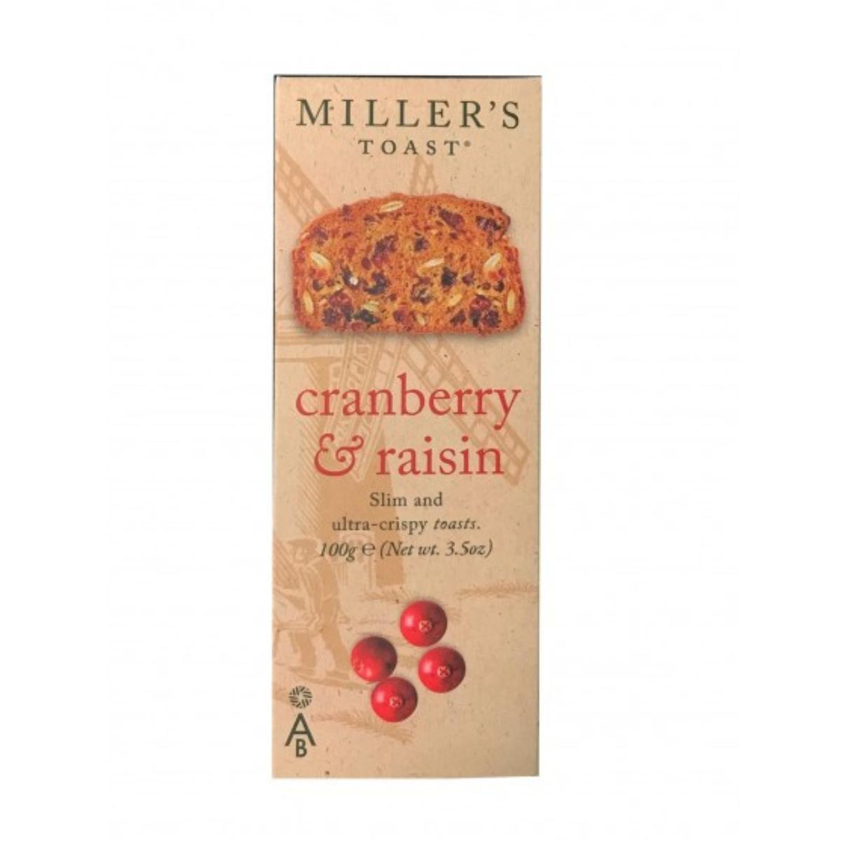 Miller's Toast Tostadas de arándanos y pasas Artisan Biscuits 100g