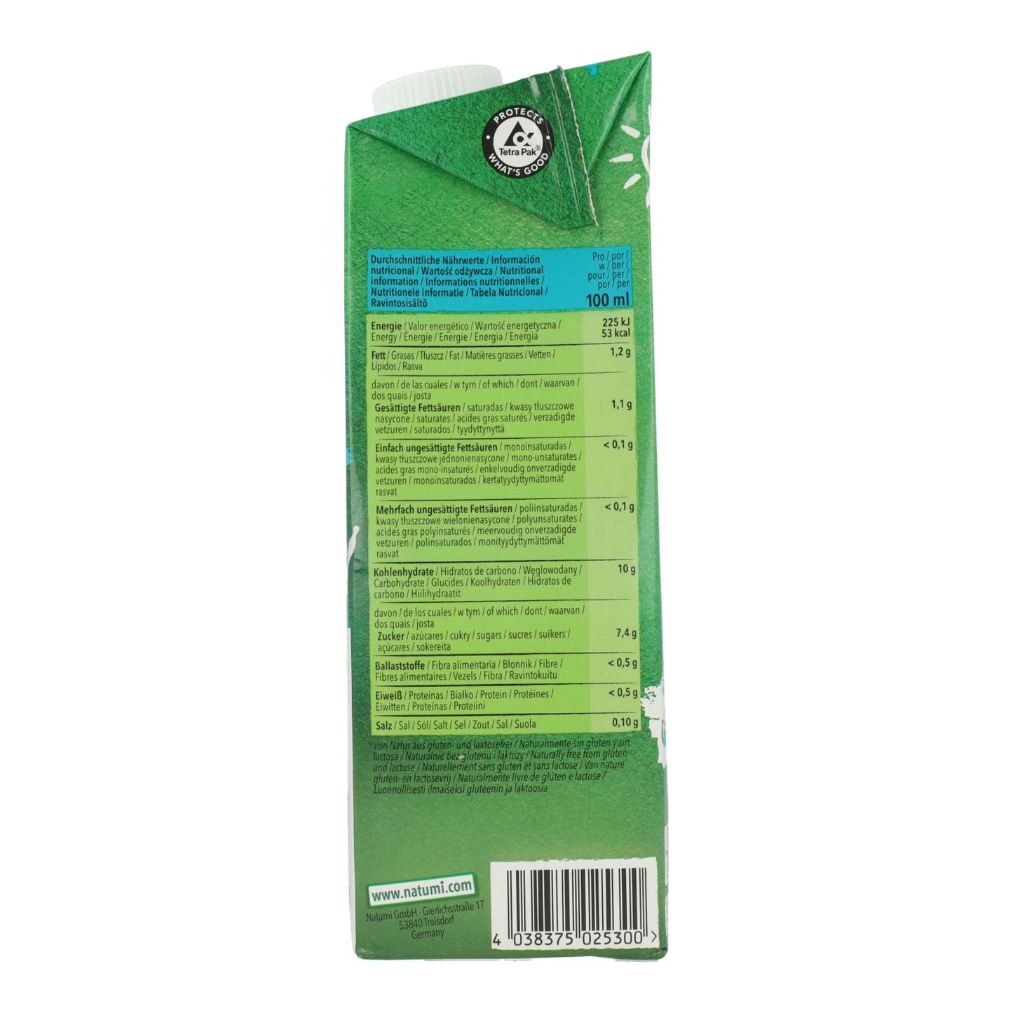 Pack 8 x  Bebida Arroz Coco Bio Natumi 1 L
