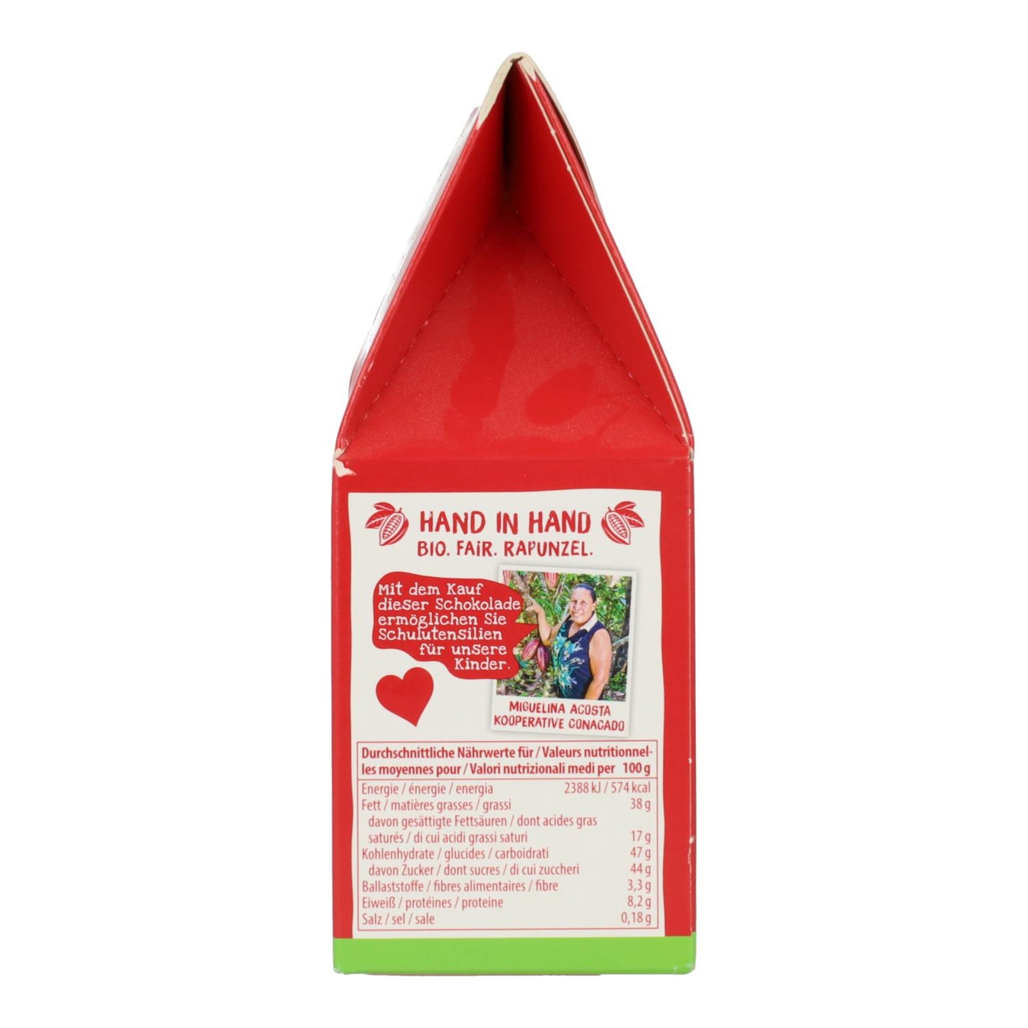 Corazones de Chocolate Nirvana BIO Rapunzel 8 uds de 16 gr