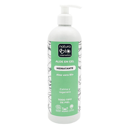 Gel Hidratante de Aloe Vera BIO, Calma e Hidrata la Piel, NaturaBio Cosmetics, 500 ml