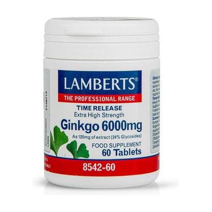 Ginkgo Biloba 6.000 mg, Lamberts 60 tabletas