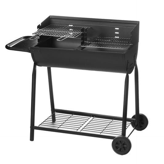 Barbacoa Carbón Rectangular Acero Negro 107 X 58 X 94 Cm Ldk Garden
