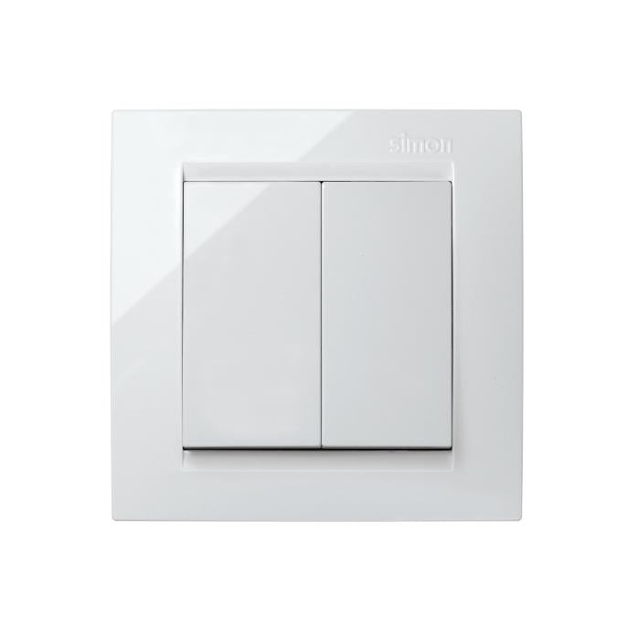 Simon 15 doble conmutador Blanco