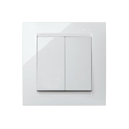 Simon 15 doble conmutador Blanco