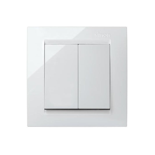 Simon 15 doble conmutador Blanco