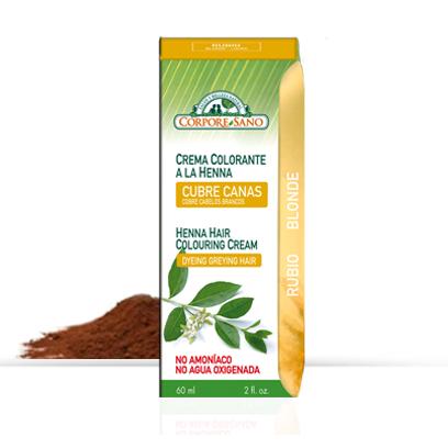 Crema a la henna cubre canas rubio Corpore Sano