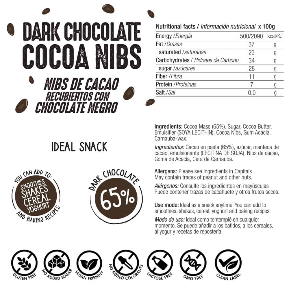 NIBS BAÑADOS EN CHOCOLATE: (1 kg) XXL Pack
