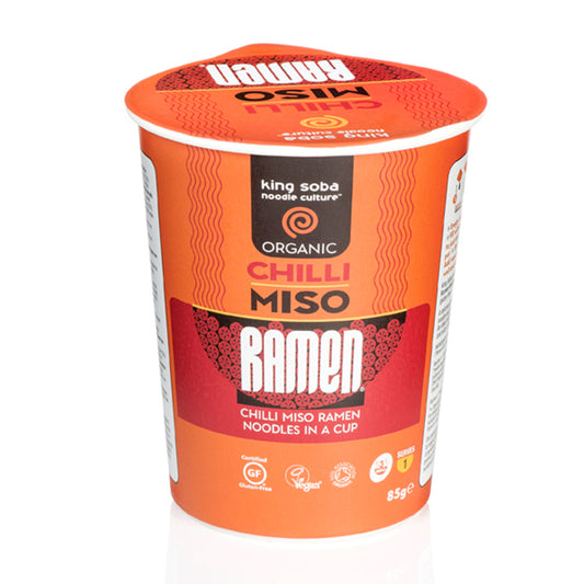 Vaso De Sopa Ramen De Miso Con Chili Sin Gluten Bio KING SOBA 85 g