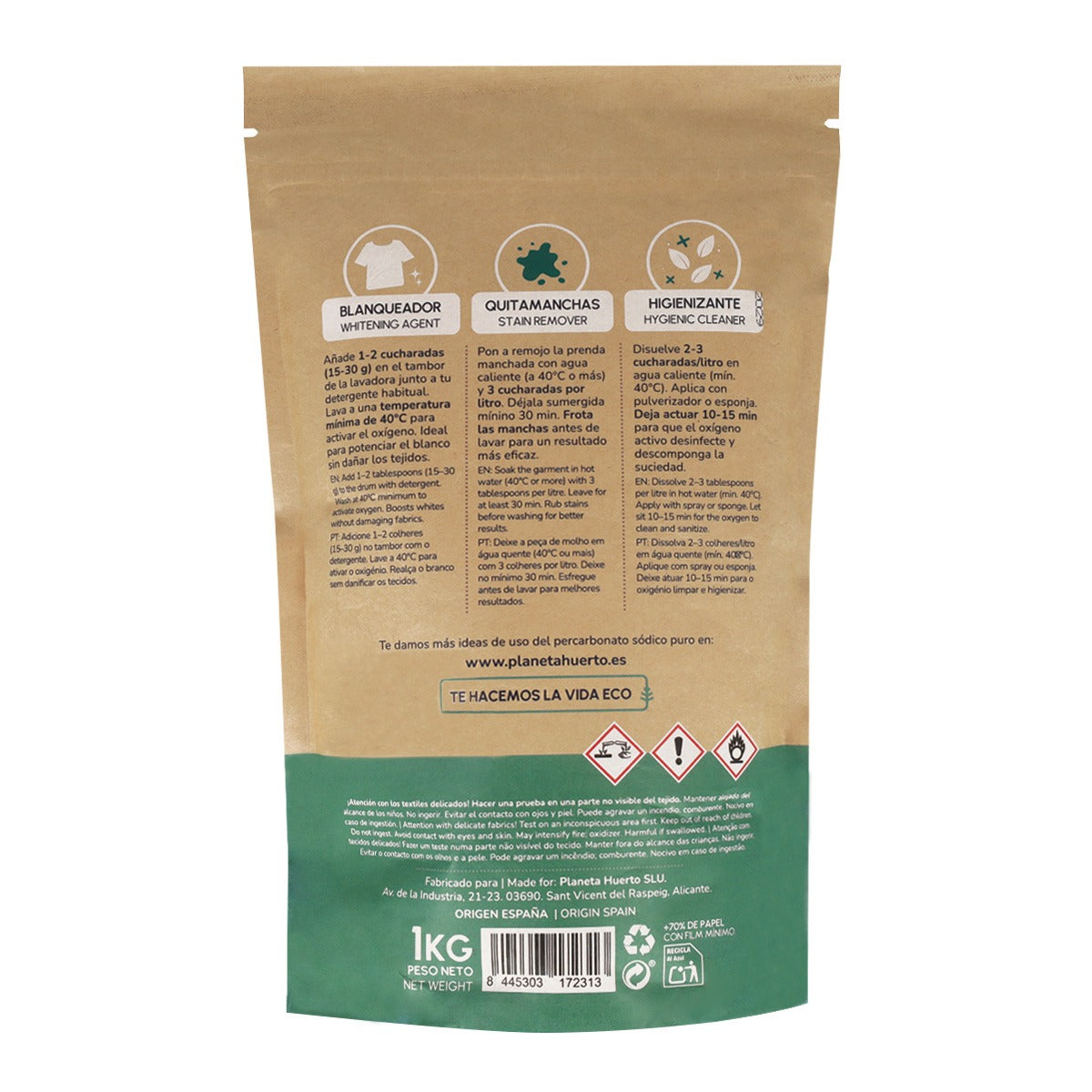 Pack 6x Percarbonato Sódico Planeta Huerto 1 Kg