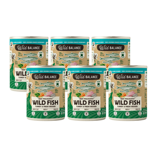 Pack Lata de Pescado y Pavo BARF para perros 6x400 g Wild Balance