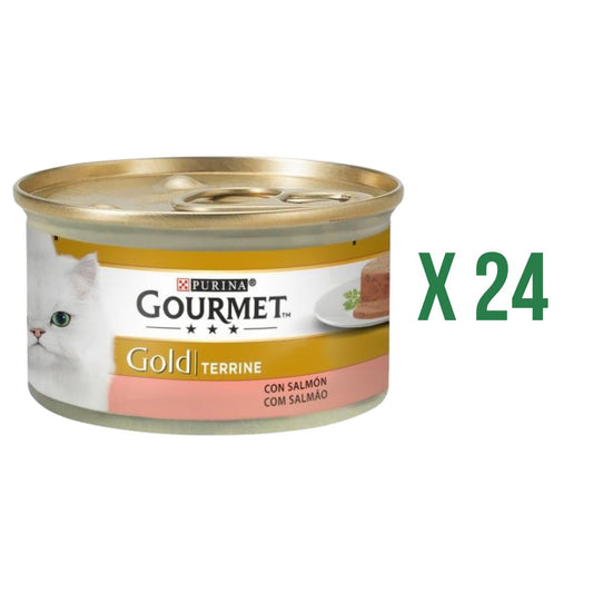 Pack 24 x GOURMET GOLD Tarrina Comp Salmon Comida húmeda 85g